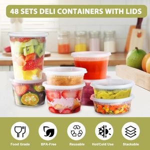 High Quality PP Clear Disposable Microwavable Detachable 8oz Round <b>Food</b> <b>Container</b> Take Away <b>Food</b> Boxes and Cups - Product Image 3