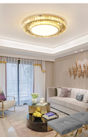 Plafonnier LED intelligent de luxe pour salon et chambre à coucher, avec éclairage floral décoratif en cristal