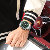 Montre pour homme Poedagar E122 de luxe, multifonction, affichage LED, alarme, lumineuse, étanche, chronographe, acier inoxydable, montre-bracelet