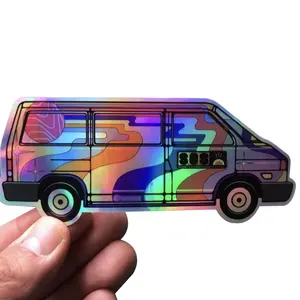 Custom Print Durable Waterproof Vinyl Paper Decoration Hologram Sticker Sheet Bike Laptop Custom Die Cut Sticker