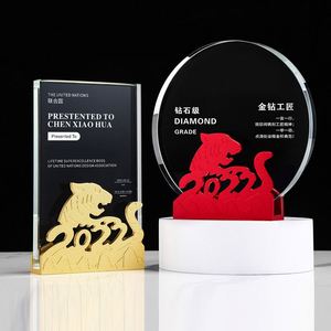 Plated Gold and Silver Metal Trophy Crystal Award Trophy <b>for</b> Business <b>Gift</b> and Souvenir Craft - Product Image 1