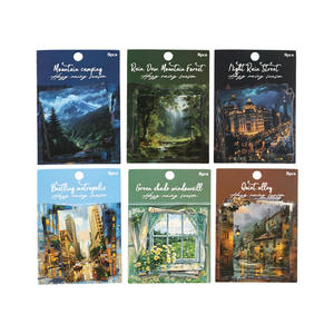 8 feuilles/paquet Pack d'autocollants : Série saison des pluies brumeuses Scènes <span class=keywords><strong>de</strong></span> pluie Jour <span class=keywords><strong>de</strong></span> pluie Autocollants décoratifs pour journaux faits main - Product Image 5