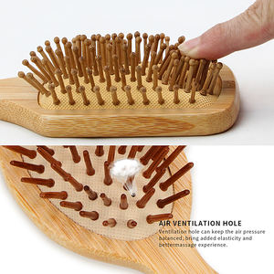 Conjunto de peine para cuero cabelludo con cojín de <span class=keywords><strong>bambú</strong></span> Natural, cepillo para el pelo con logotipo personalizado, respetuoso con el medio ambiente, 3 unidades - Product Image 4