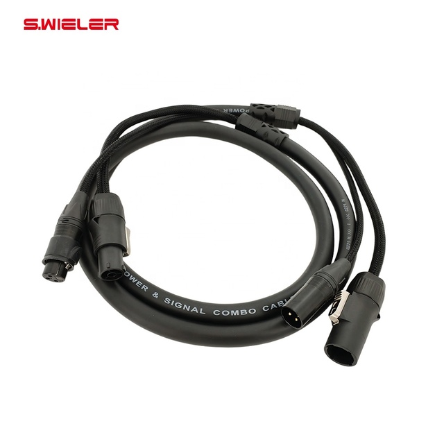 Dmx Hybrid Cable 2.5mm Ofc Copper Waterproof Powercon True 1 Twist Lock Dmx 110 Ohm Cable Combo Dmx and Power Cable 1.5/2/5m