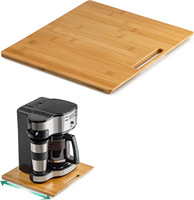 Plateau coulissant rectangulaire en bambou pour appareils de cuisine, plateau roulant réglable à 360° pour machine à café, plateau de comptoir de cuisine
