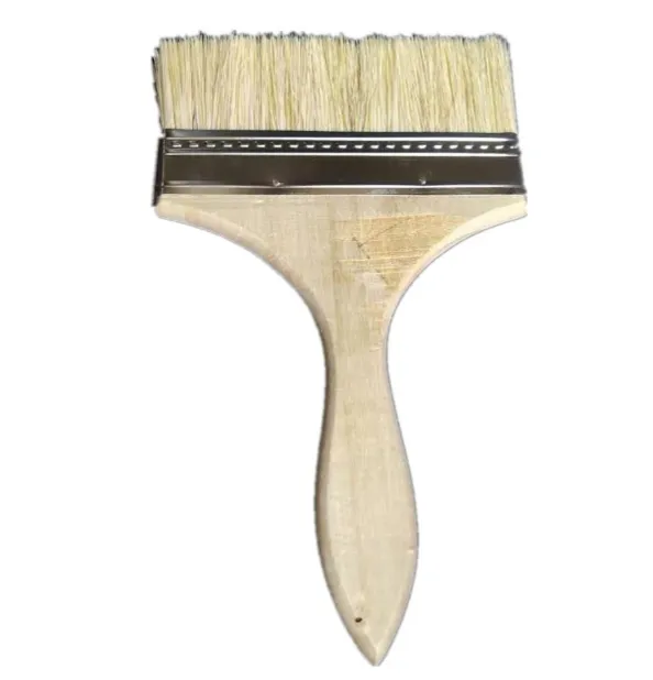 Factory Direct Sale flat yellow wooden handle Paint Brush for wall paint brushes