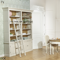Étagère à livres réglable en bois de haute qualité pour salon avec échelle, ensemble d'étagères personnalisable