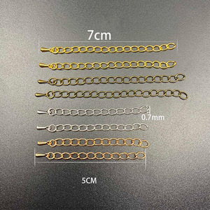 Chaîne d'extension de collier 5-7mm en fer plaqué cuivre en forme de goutte pour la fabrication de colliers, finitions argent, or, bronze antique, rhodium, bronze canon. - Product Image 2