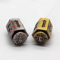 Revolver D6 dés Cool Bullet polyédrique en vrac laiton métal DND RPG dés accessoires pour Donjons et Dragons Gamer Vente en gros