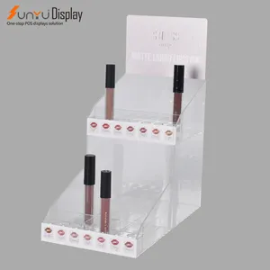 Newbie Custom Design Lipstick Counter Cosmetic Makeup Display Stand 2 Tier Display Rack