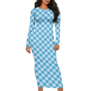 Dropshipping ropa mujer suministro de fábrica impresión bajo demanda diseño único traje sus preferencias Vestido de manga larga para mujer - Product Image 4