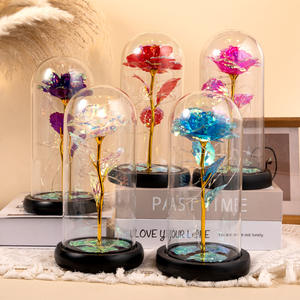 Creative LED Foil Rose Luxury <span class=keywords><strong>Forever</strong></span> Light-Up Glass Cover Artificial Rose Gift para boda Día de San Valentín Navidad Año Nuevo - Product Image 1