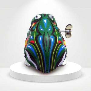 Figurine de grenouille sauteuse mécanique rétro en fer blanc, personnalisée en usine, jouet de collection, ornement décoratif vintage - Product Image 3