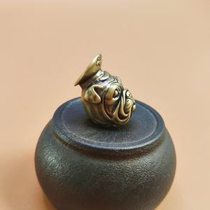 Messing Retro Hundekopf Statue Messer DIY Regenschirm Seil Drop Messer Metall Handwerk - Product Image 6