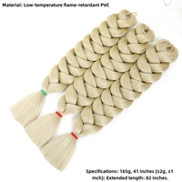 Extensions de cheveux tressés Jumbo sûres, 165g, 41 pouces, trame simple, fibre ignifuge basse température pour le coiffage des femmes noires