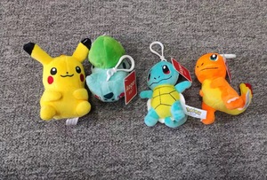 Llavero de peluche clásico de Pokémon de 4 pulgadas, con lindos Pikachu, Squirtle, Bulbasaur y <span class=keywords><strong>Charmander</strong></span>, colgante para <span class=keywords><strong>mochila</strong></span> y muñeco de máquina de garras - Product Image 3