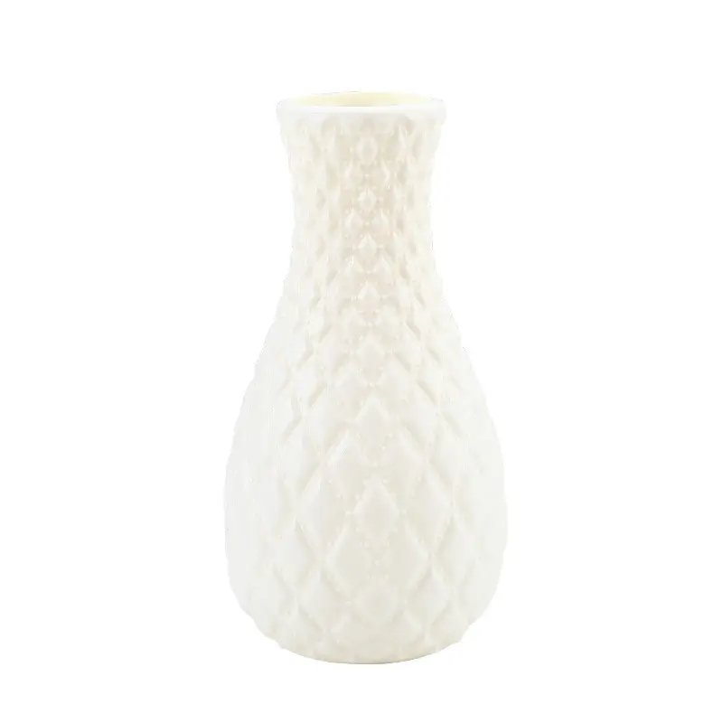 अटूट प्लास्टिक के फूल गुलदस्ते सजावट घर सफेद चीनी मिट्टी Vases फूल बर्तन सजावट नॉर्डिक शैली फूल कंटेनर
