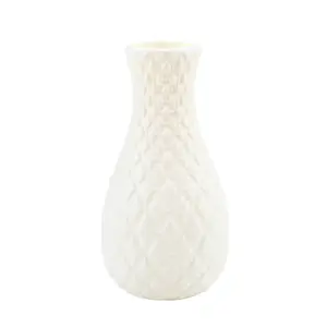 Vaso De Flor De Plástico Inquebrável Decoração Casa Vasos De Cerâmica Branca Flower Pot Decor Nordic Style Flower Container