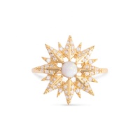 Milskye bijoux de luxe 925 argent or opale pierre haute bague de cocktail polie