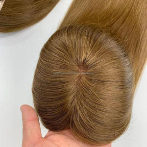 Base de seda superior recta negra, cabello humano ruso sin clip de 24 pulgadas, adorno Natural grande de seda Real para mujer, comercio de seda Real - Product Image 1