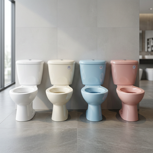 WC complet Vistaar au design européen en céramique, avec cuvette et abattant, à poser au sol - Product Image 4