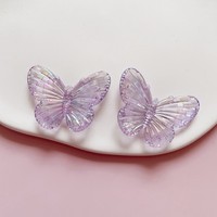 Accessoires en résine Papillon violet géométrique semi-cercle pentagramme pour DIY, accessoires de chaussures faits à la main, breloques pour sabots