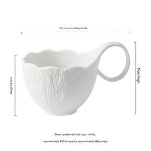 Mug en céramique marbrée créative 400 ml, tasse à café en porcelaine style nordique avec poignée dorée, texture pierre, pour cadeau d'affaires - Product Image 1