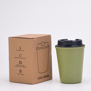 Grenz überschreitende europäische amerikanische doppels chichtige Plastik kaffeetasse Tragbare Mini-Mode Einfaches Design Thermal Party Office Cup - Product Image 4