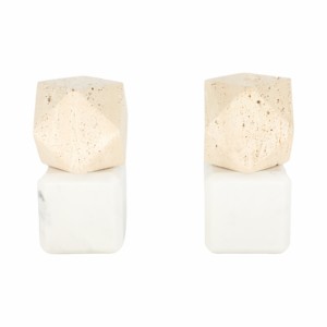 Fermalibri esagonali moderni in marmo per scaffali, libreria domestica, fermalibri decorativi - Product Image 1