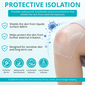 อีเลเมย์ แผ่นปิดแผลใสกันน้ำ ขนาด 3.9x4.7 นิ้ว ป้องกันการแพ้ ไม่ระคายเคืองผิว ระบายอากาศได้ดี พร้อมกาวในตัว - Product Image 2