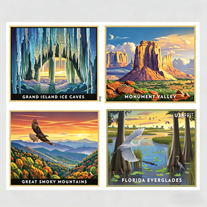Autocollants de timbres postaux 2023 Great Smoky Mountains Us Forever, 5 feuilles de 100 autocollants, en vrac pour la décoration de fêtes - Product Image 1