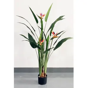 Haute qualité 160cm 25 feuilles oiseau de paradis artificiel palmier plante en pot artificielle pour la décoration de la maison