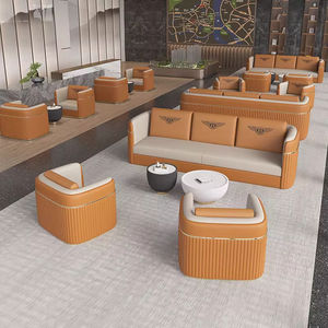 Ensemble <span class=keywords><strong>de</strong></span> canapés <span class=keywords><strong>de</strong></span> bureau en cuir <span class=keywords><strong>de</strong></span> luxe, design moderne et luxueux, usage commercial haut <span class=keywords><strong>de</strong></span> gamme, réception d'hôtel - Product Image 4