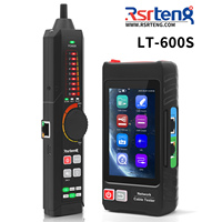 Rsrteng LT-600S Probador de Cables con Pantalla Táctil IPS de 4 Pulgadas, Probador de Redes Hi-POE/POE++ con Alcance de 200m, 3% de Precisión, Rastreador de Cables OPM/VFL/NCV