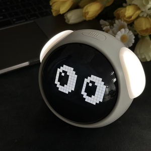 Smart Emooji Digital Alarm Clock with LED Pixel Display, Temperature Display, USB Rechargeable for Bedroom Office Home - Product Image 2