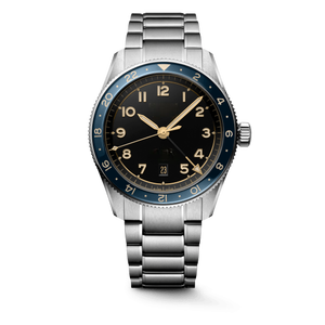 นาฬิกา GMT สองเขตเวลาสำหรับผู้ชาย หน้าปัดหมุนได้ 24 ชั่วโมง หน้าต่างแสดงวันที่ สายสแตนเลสสตีล ระบบอัตโนมัติ กลไกจักรกล Longinesing - Product Image 1