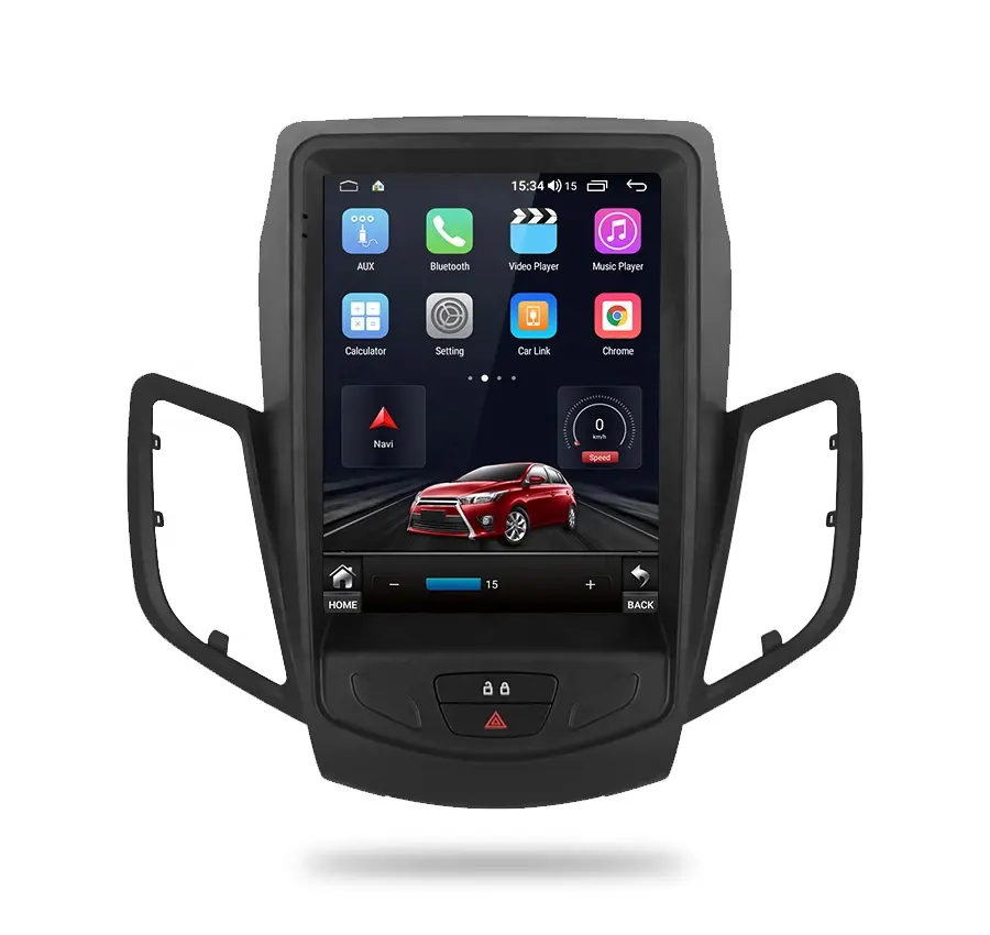 Rádio para carro RUISO Android Car Player para Ford Fiesta 2009-2016 GPS carplay automático para Tesla Tela Vertical