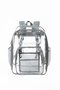 Mochila transparente con logotipo personalizado para niños y niñas mochilas transparentes de PVC con 2 bolsillos frontales para el trabajo universitario - Product Image 4