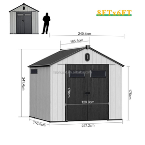 Caseta de Almacenamiento Exterior de Plástico con Piso de <span class=keywords><strong>Resina</strong></span>, Ventana y Puerta con Cerradura, Fácil de Instalar, en Color Gris - Product Image 3