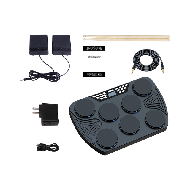 Professional Electronic Drum Kit Electric Drum Set Advanced Electric Drum Set Digital with Lighting and Battery