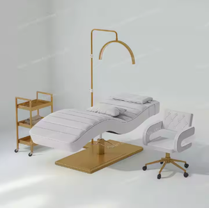 D Hot Sale Luxury Eyelash <b>Bed</b> Black Leather Metal Frame Beauty Salon Facial Massage <b>Bed</b> Beauty Salon Massage <b>Bed</b> - Product Image 3