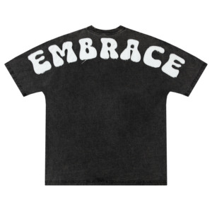 T-shirt rétro surdimensionné à épaules tombantes brodé T-shirt pour homme avec votre propre logo - Product Image 3