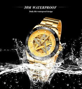 Ganador SLZg95 nuevo estilo de moda de los hombres de ocio de moda pentagrama mecánico automático <span class=keywords><strong>reloj</strong></span> luminoso manos <span class=keywords><strong>reloj</strong></span> - Product Image 4