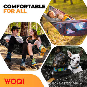 Hamac de camping Woqi en nylon, portable, simple ou double, capacité de charge 226 kg, utilisation intérieure et extérieure, design moderne noir - Product Image 4