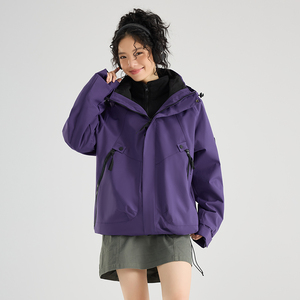 Trois-en-un détachable femmes coupe-vent hiver Bomber <span class=keywords><strong>veste</strong></span> col carré coupe ample grandes tailles longue coton rempli deux pièces - Product Image 4