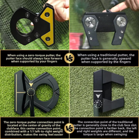 Putter Zero Torque Mallet en aluminium forgé CNC, tige centrale, golf, 36g/50g, tige en carbone CG avant, couvre-tige, ligne de visée étendue
