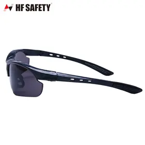 Gafas Ce de buena calidad con lente oscura de humo, gafas de seguridad a prueba de impactos antiniebla antiarañazos UV