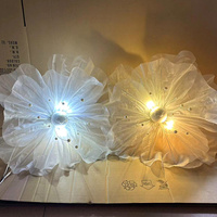 Lampu LED Organza Bunga untuk Lorong, Lampu Jalan Kain Floral Raksasa untuk Dekorasi Pernikahan, Aula Perjamuan, Lorong Panggung, dan Acara
