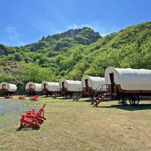 Tenda Carrozza a Doppio Strato Personalizzata per Quattro Stagioni con Ruote Mobili, Lussuosa e Impermeabile per <span class=keywords><strong>Glamping</strong></span> e Campeggio - Product Image 5