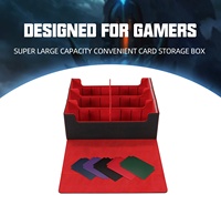 Boîte de rangement pour jeux de cartes Torson personnalisable à trois rangées en cuir PU, couvercle amovible, jeu de table, étanche, durable, écologique